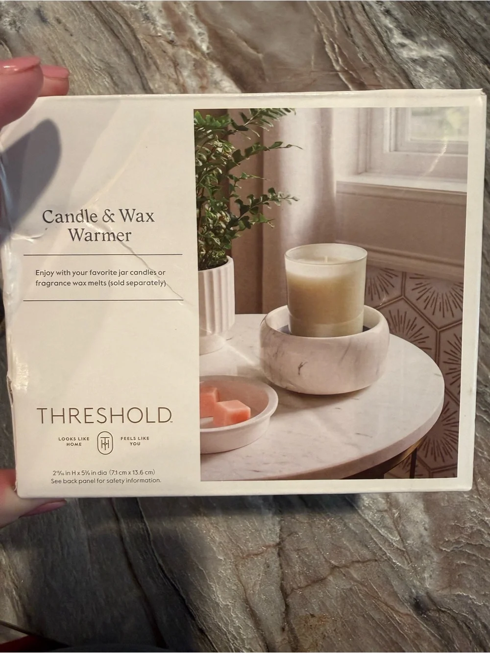 Threshold Candle and Wax Warmer with Marble Accent